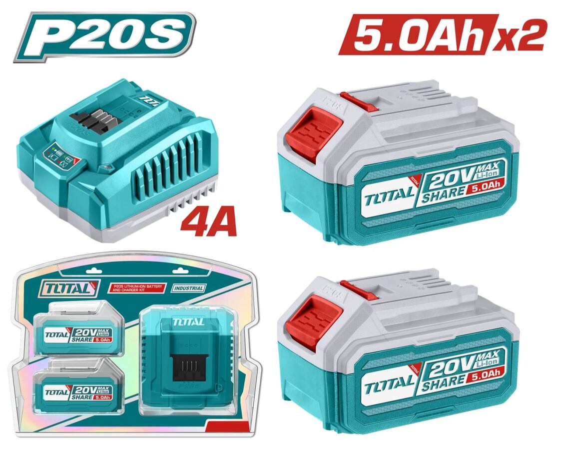 TOTAL ΕΠΑΓΓ. ΣΕΤ 2τεμ ΜΠΑΤ. TFBLI2053 Li-ion 20V/5Ah + 1τεμ ΤΑΧΥΦΟΡΤΙΣΤΗΣ TFCLI20411E (TFBCPK2513E) TOTAL ΕΠΑΓΓ. ΣΕΤ 2τεμ ΜΠΑΤ. TFBLI2053 Li-ion 20V/5Ah + 1τεμ ΤΑΧΥΦΟΡΤΙΣΤΗΣ TFCLI20411E (TFBCPK2513E)