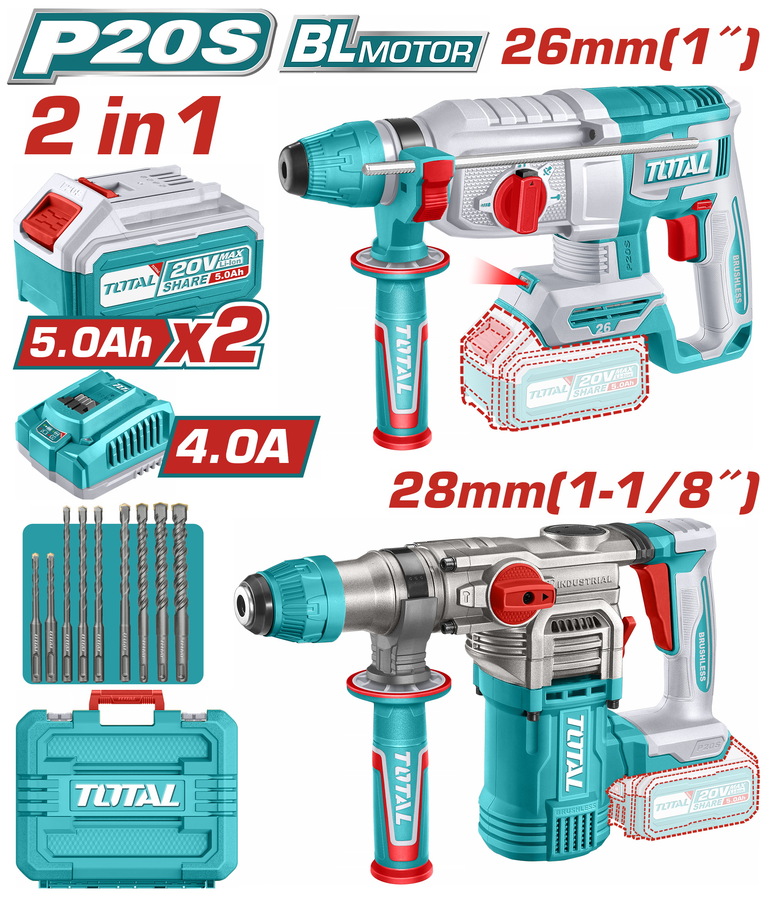 TOTAL ΕΠΑΓΓ. ΣΕΤ ΠΝΕΥΜΑΤΙΚΑ ΠΙΣΤΟΛΕΤΑ 2τεμ ΜΠΑΤ. Li-ion 20V / 5Ah / 2 ΜΠΑΤ. BL Motor (TOSLI250462E) TOTAL ΕΠΑΓΓ. ΣΕΤ ΠΝΕΥΜΑΤΙΚΑ ΠΙΣΤΟΛΕΤΑ 2τεμ ΜΠΑΤ. Li-ion 20V / 5Ah / 2 ΜΠΑΤ. BL Motor (TOSLI250462E)