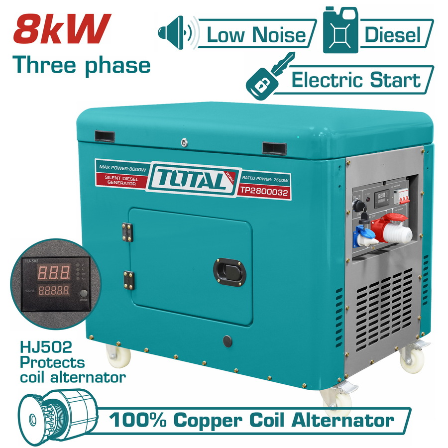 TOTAL ΗΛΕΚΤΡΟΓΕΝΝΗΤΡΙΑ DIESEL ΤΡΙΦΑΣΙΚΗ ΚΛΕΙΣΤΟΥ ΤΥΠΟΥ 8.000W (TP2800032) TOTAL ΗΛΕΚΤΡΟΓΕΝΝΗΤΡΙΑ DIESEL ΤΡΙΦΑΣΙΚΗ ΚΛΕΙΣΤΟΥ ΤΥΠΟΥ 8.000W (TP2800032)