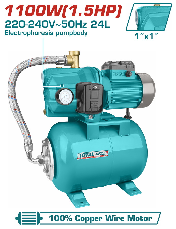 TOTAL ΠΙΕΣΤΙΚΟ ΝΕΡΟΥ 1.100W / 1.5HP (TWP411006) TOTAL ΠΙΕΣΤΙΚΟ ΝΕΡΟΥ 1.100W / 1.5HP (TWP411006)