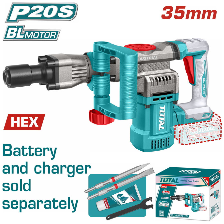 TOTAL ΕΠΑΓΓ. ΣΚΑΠΤΙΚΟ - ΚΑΤΕΔΑΦ SDS-HEX ΜΠΑΤ. Li-ion 20V ΧΩΡΙΣ ΜΠΑΤ & ΦΟΡΤΙΣΤΗ BL Motor (TDBLI20358) TOTAL ΕΠΑΓΓ. ΣΚΑΠΤΙΚΟ - ΚΑΤΕΔΑΦ SDS-HEX ΜΠΑΤ. Li-ion 20V ΧΩΡΙΣ ΜΠΑΤ & ΦΟΡΤΙΣΤΗ BL Motor (TDBLI20358)