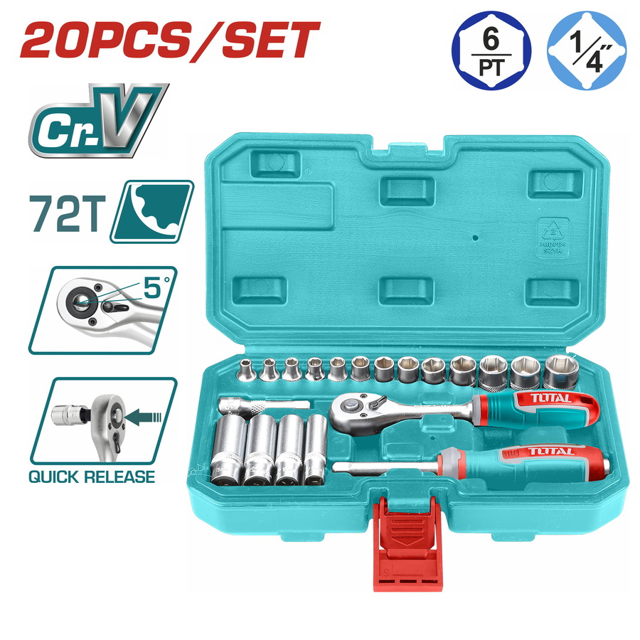 TOTAL ΕΠΑΓΓ. ΚΑΣΕΤΙΝΑ ΚΑΡΥΔΑΚΙΑ 1/4" 20ΤΕΜ (THT141201) TOTAL ΕΠΑΓΓ. ΚΑΣΕΤΙΝΑ ΚΑΡΥΔΑΚΙΑ 1/4" 20ΤΕΜ (THT141201)