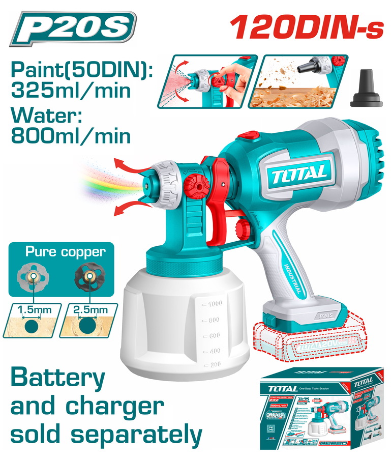 TOTAL ΠΙΣΤΟΛΙ ΒΑΦΗΣ ΜΠΑΤ. Li-ion 20V ΧΩΡΙΣ ΜΠΑΤΑΡΙΑ & ΦΟΡΤΙΣΤΗ (Με λειτουργία φυσητήρα) (TSGLI2004) TOTAL ΠΙΣΤΟΛΙ ΒΑΦΗΣ ΜΠΑΤ. Li-ion 20V ΧΩΡΙΣ ΜΠΑΤΑΡΙΑ & ΦΟΡΤΙΣΤΗ (Με λειτουργία φυσητήρα) (TSGLI2004)