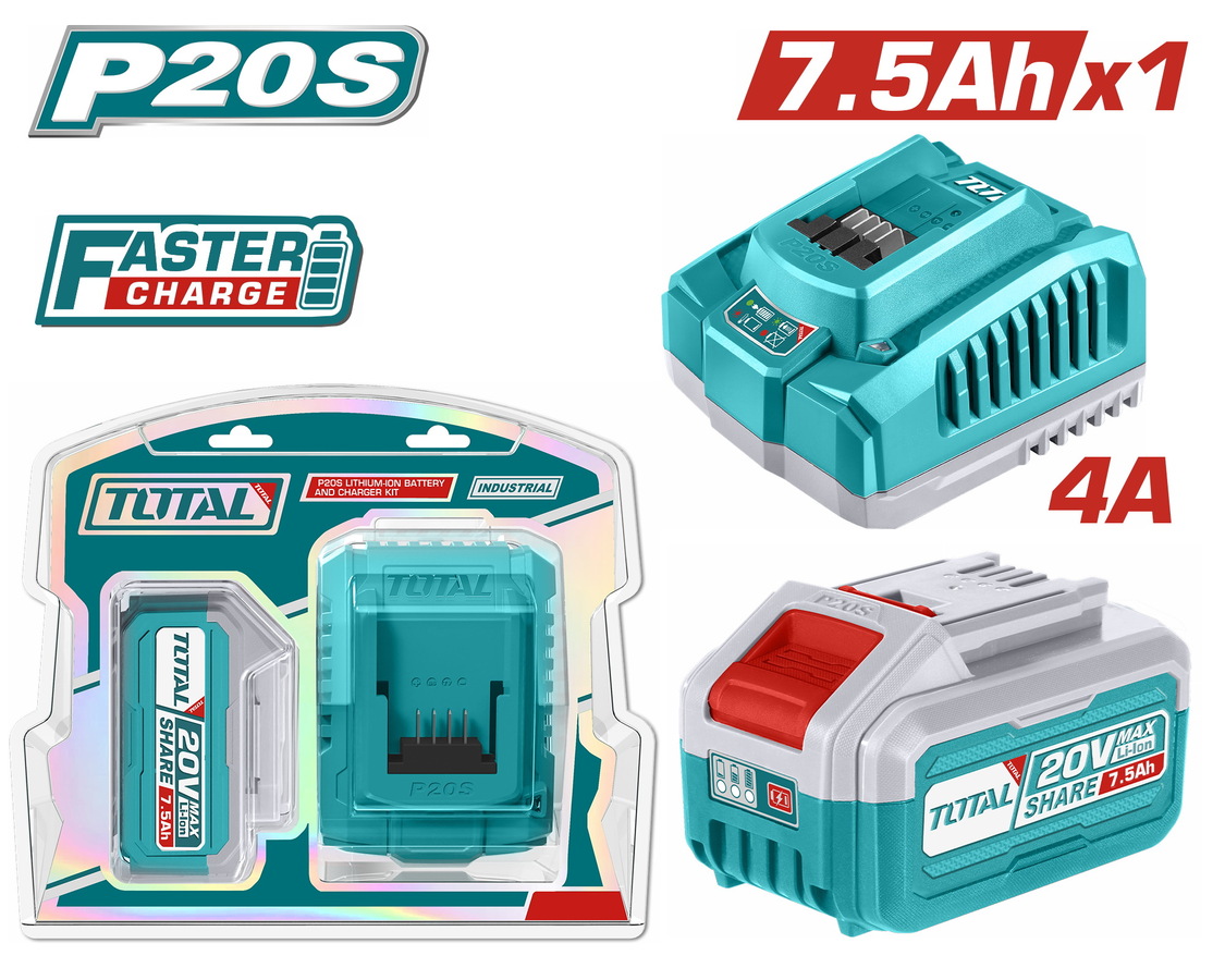 TOTAL ΕΠΑΓΓ. ΣΕΤ 1τεμ ΜΠΑΤ TFBLI2075 Li-ion 20V/7.5Ah + 1τεμ ΤΑΧΥΦΟΡΤΙΣΤΗΣ TFCLI20411E (TFBCPK1417E) TOTAL ΕΠΑΓΓ. ΣΕΤ 1τεμ ΜΠΑΤ TFBLI2075 Li-ion 20V/7.5Ah + 1τεμ ΤΑΧΥΦΟΡΤΙΣΤΗΣ TFCLI20411E (TFBCPK1417E)