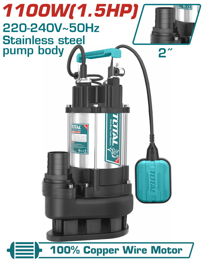 TOTAL ΥΠΟΒΡΥΧΙΑ ΑΝΤΛΙΑ ΛΥΜΑΤΩΝ ΙΝΟΧ Β.Τ 1.100W (TWP7110016) TOTAL ΥΠΟΒΡΥΧΙΑ ΑΝΤΛΙΑ ΛΥΜΑΤΩΝ ΙΝΟΧ Β.Τ 1.100W (TWP7110016)