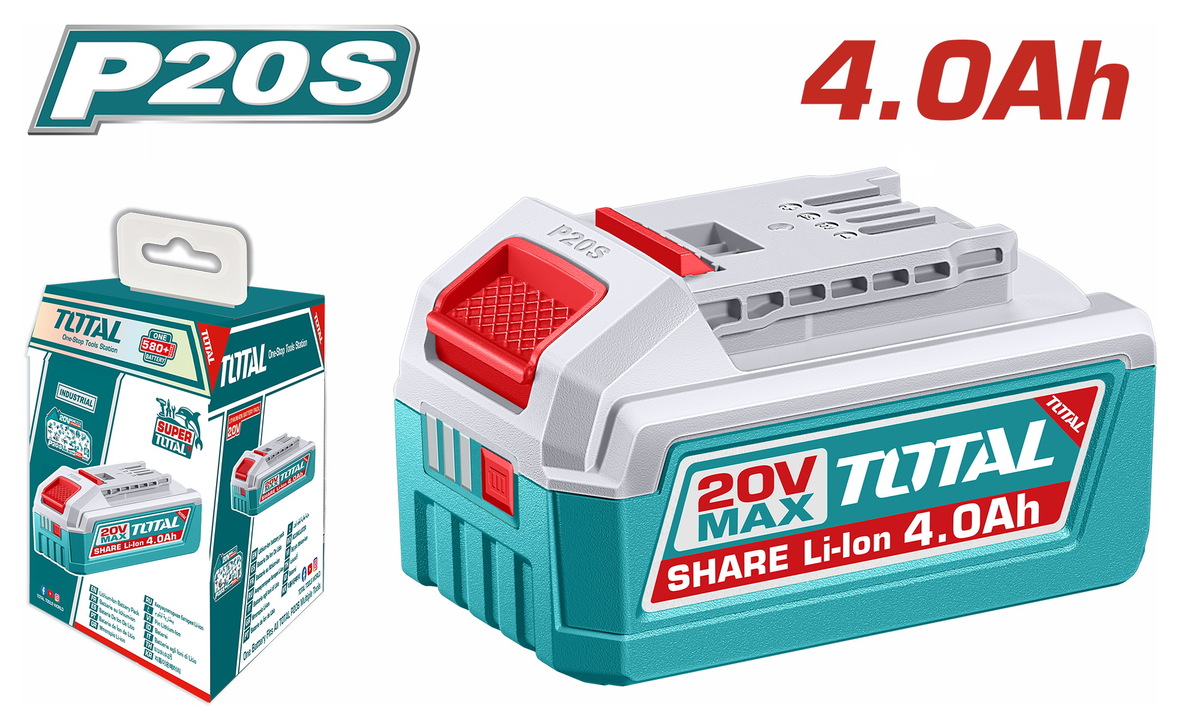 TOTAL ΕΠΑΓΓ. ΜΠΑΤΑΡΙΑ Li-ion 20V / 4Ah (TFBLI2002) TOTAL ΕΠΑΓΓ. ΜΠΑΤΑΡΙΑ Li-ion 20V / 4Ah (TFBLI2002)