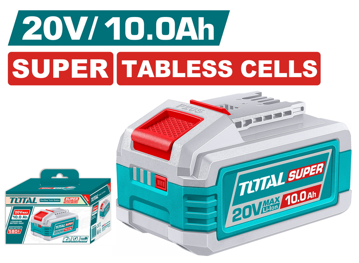 TOTAL ΕΠΑΓΓ. ΜΠΑΤΑΡΙΑ Li-ion 20V / 10Ah SUPER TABLESS CELLS (TFBLI2129) TOTAL ΕΠΑΓΓ. ΜΠΑΤΑΡΙΑ Li-ion 20V / 10Ah SUPER TABLESS CELLS (TFBLI2129)