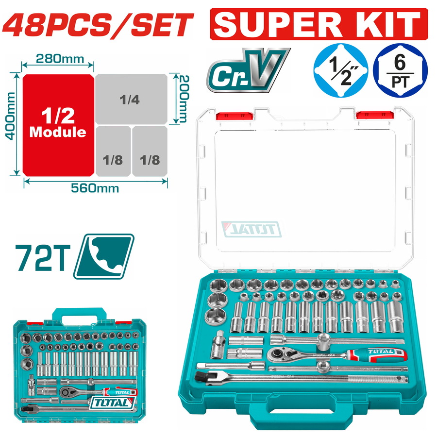 TOTAL ΕΠΑΓΓ. ΚΑΣΕΤΙΝΑ ΚΑΡΥΔΑΚΙΑ 1/2" 48ΤΕΜ SUPER KIT (THT121486) TOTAL ΕΠΑΓΓ. ΚΑΣΕΤΙΝΑ ΚΑΡΥΔΑΚΙΑ 1/2" 48ΤΕΜ SUPER KIT (THT121486)